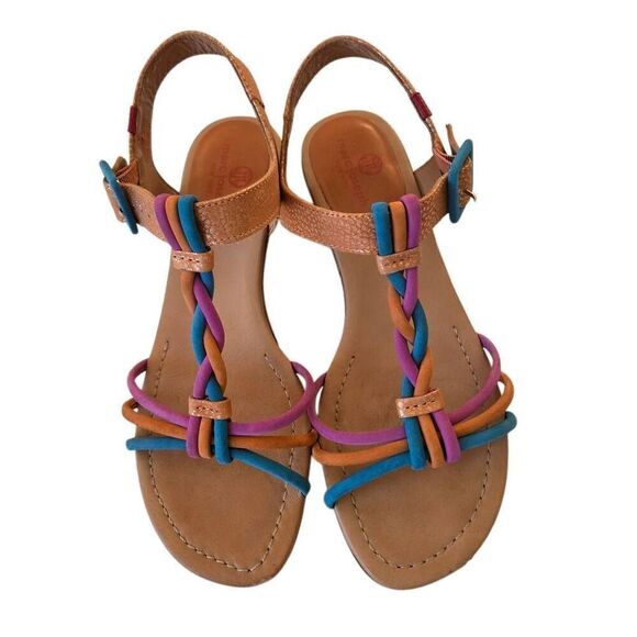 Marc Joseph Womens West Side Multi Color Strappy Ankle Leather Sandal Size 8 - Picture 1 of 12